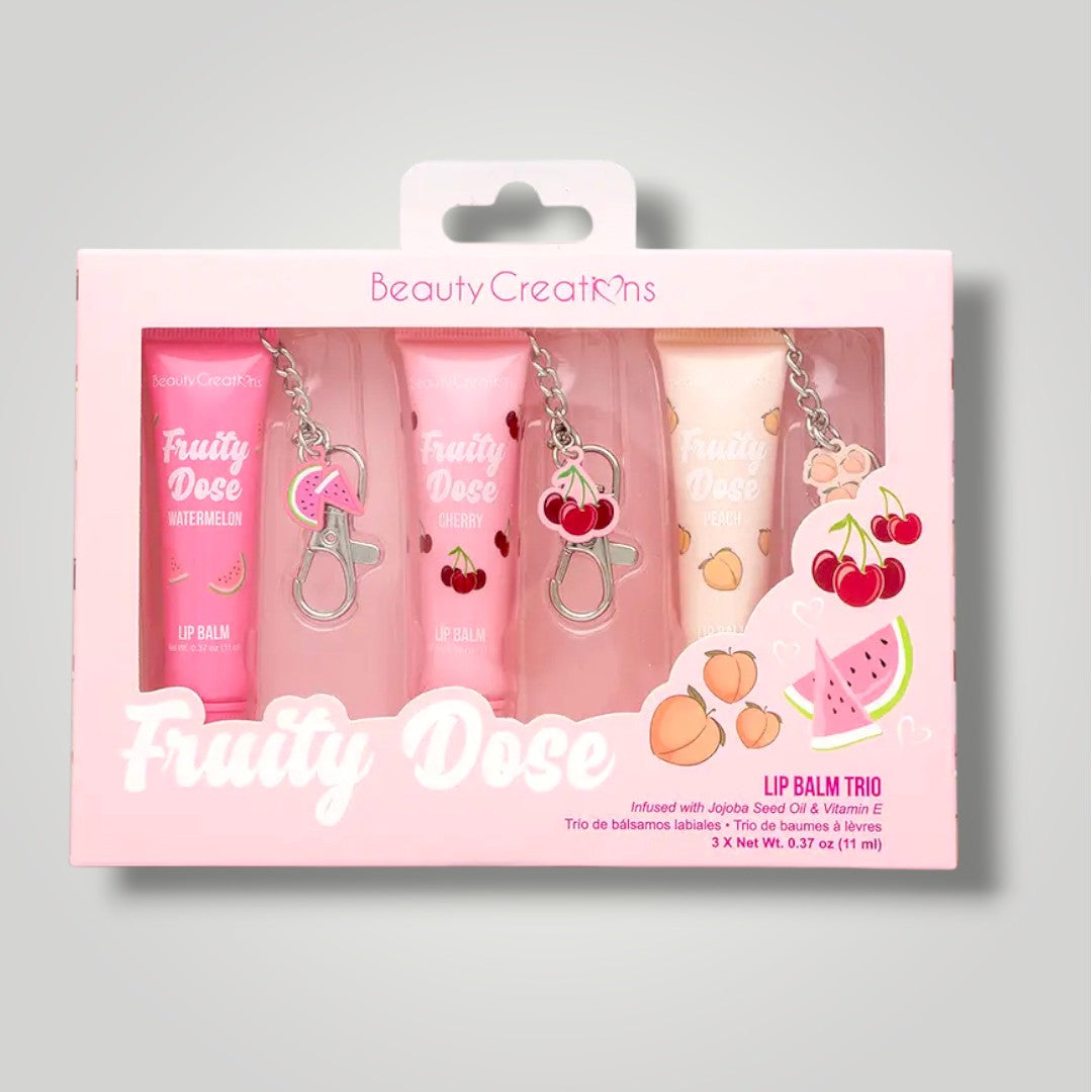 Fruity Dose - Set Trio De Bálsamo Labial Con Llavero | BEAUTY CREATIONS