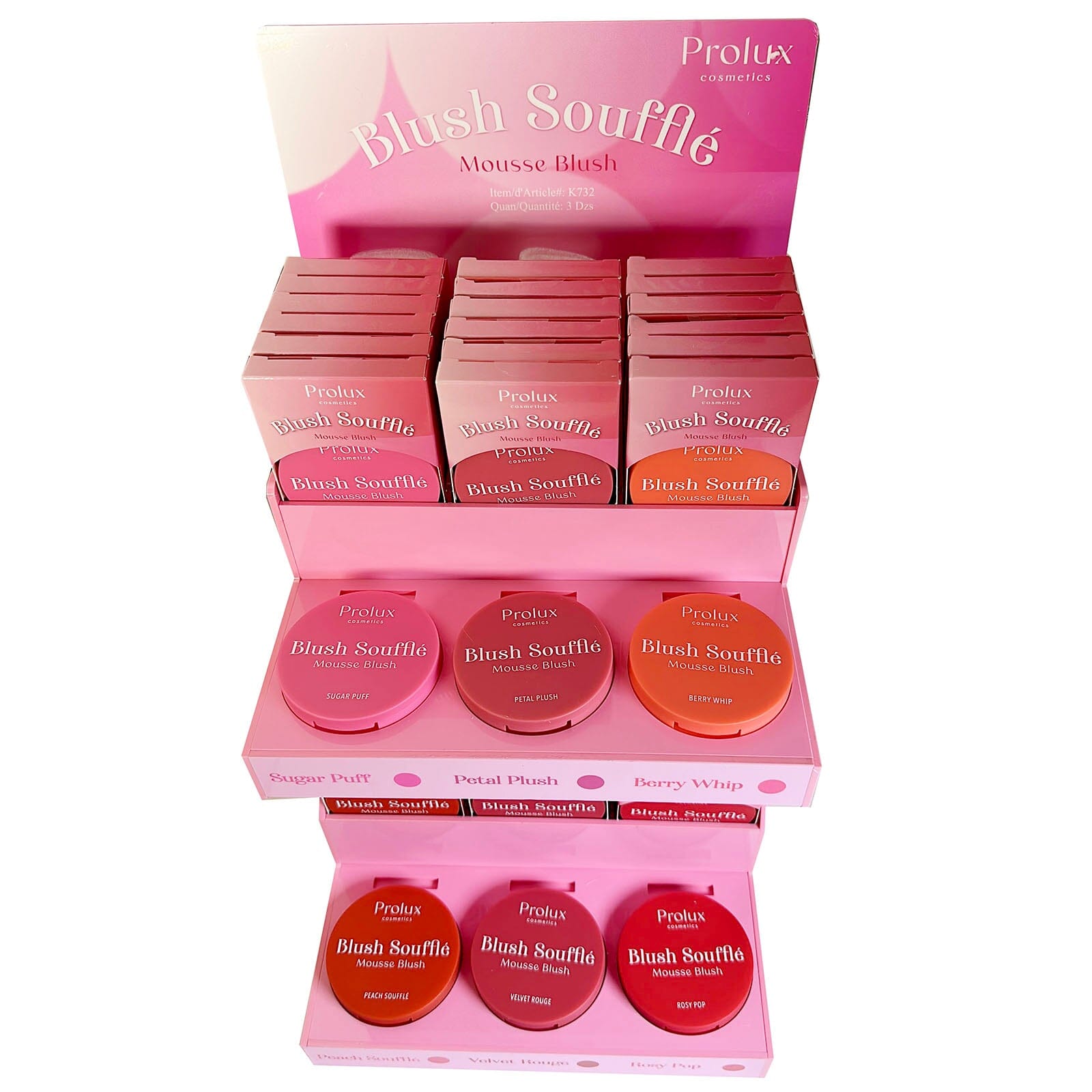 Blush Soufflé Mousse Blush 6 Shades Display - Prolux