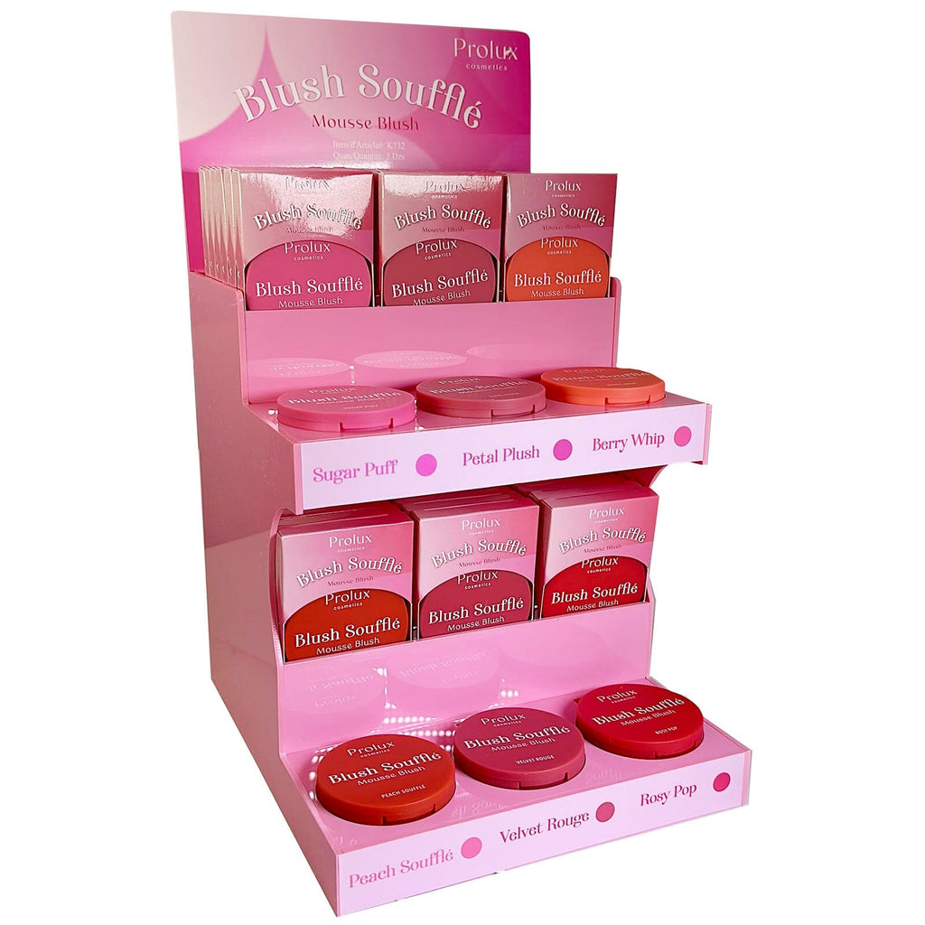Blush Soufflé Mousse Blush 6 Shades Display - Prolux