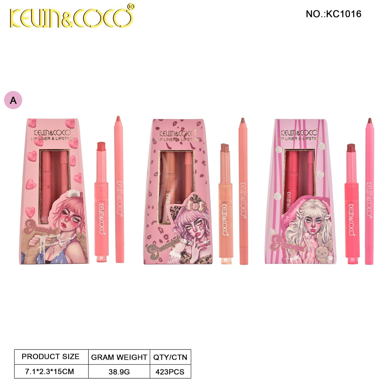 LIP LINER + LIPSTICK 24 PZAS KC1016 | KEVIN&COCO