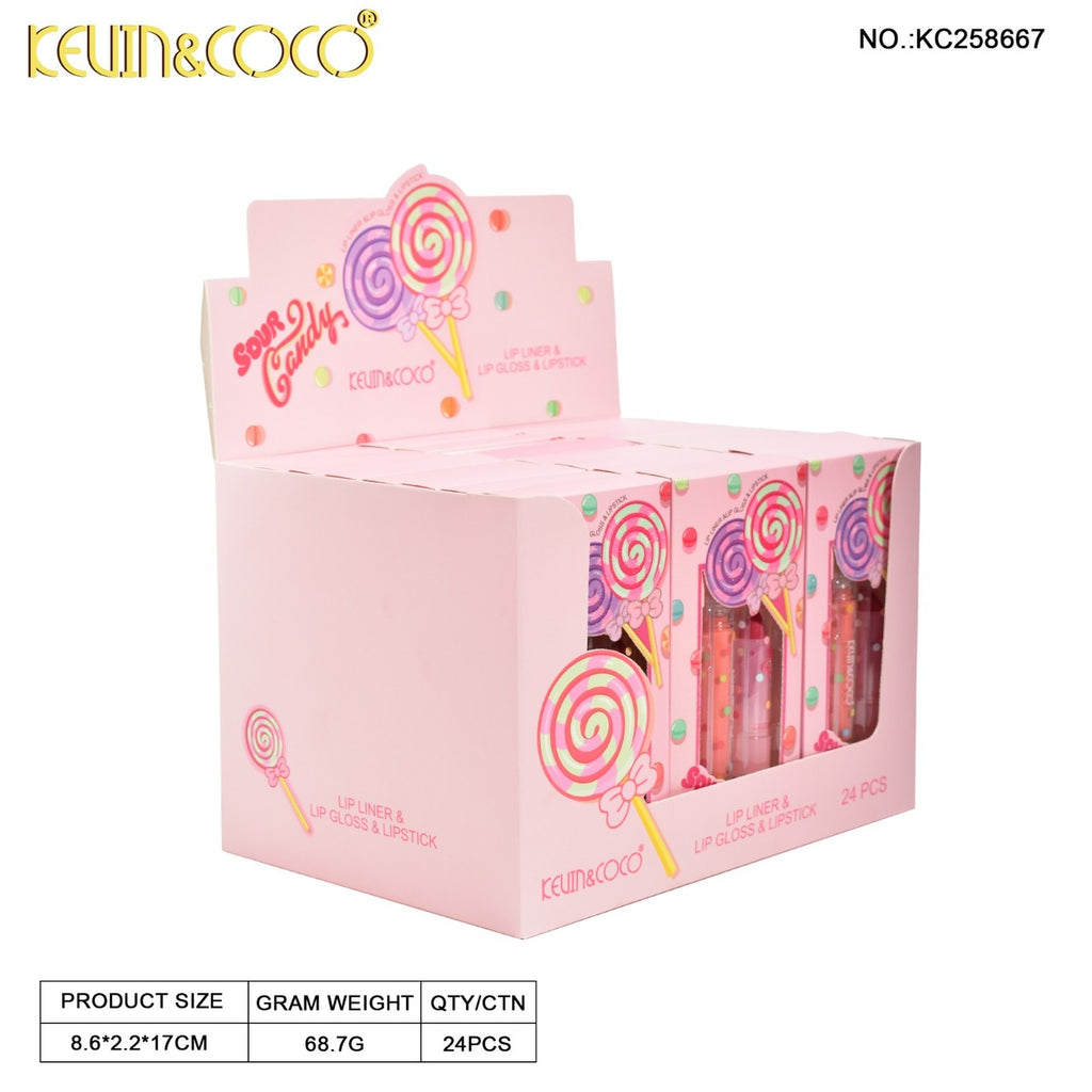 Set 3 piezas Lip Liner, Gloss & Stick KC28667 | Kevin & Coco