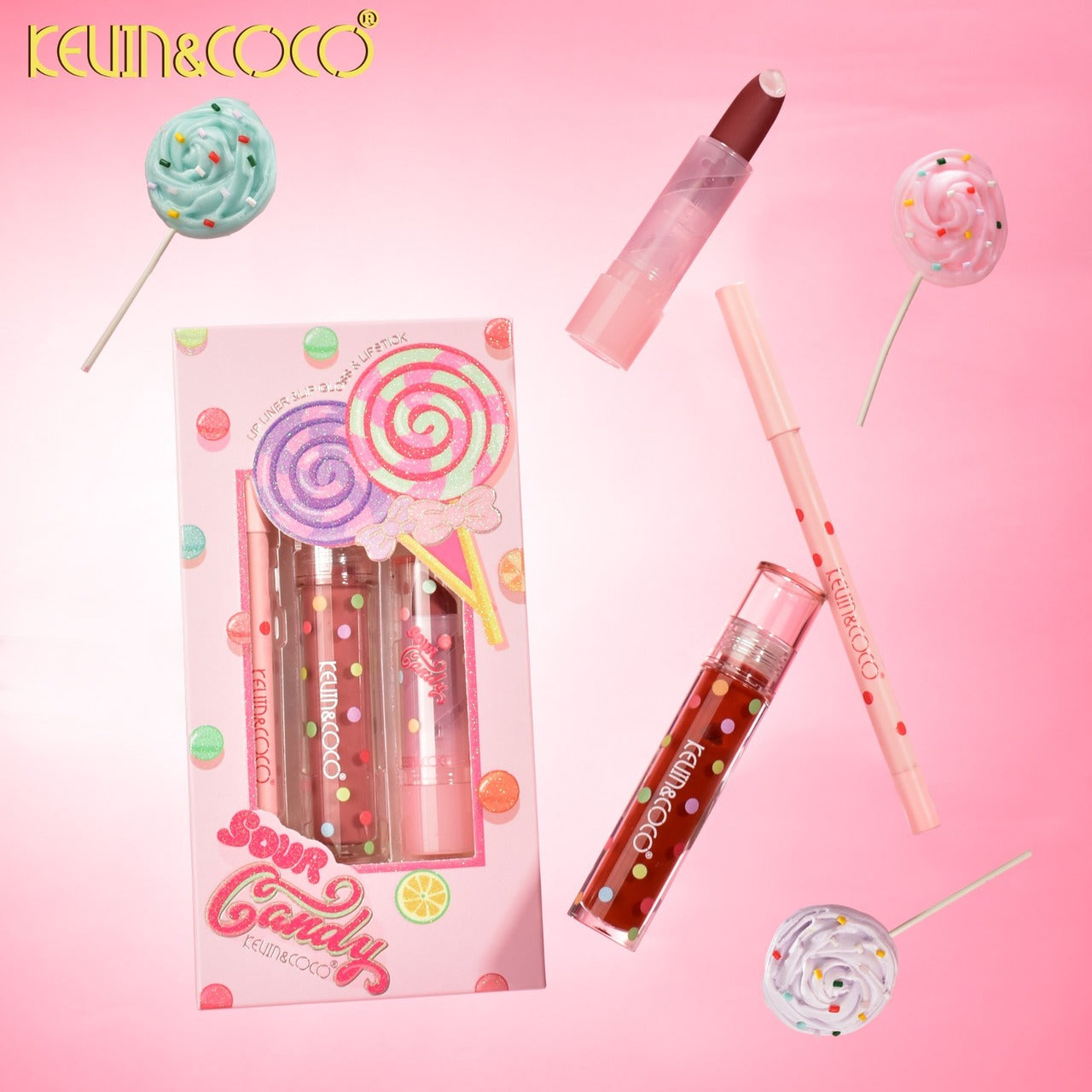 Set 3 piezas Lip Liner, Gloss & Stick KC28667 | Kevin & Coco