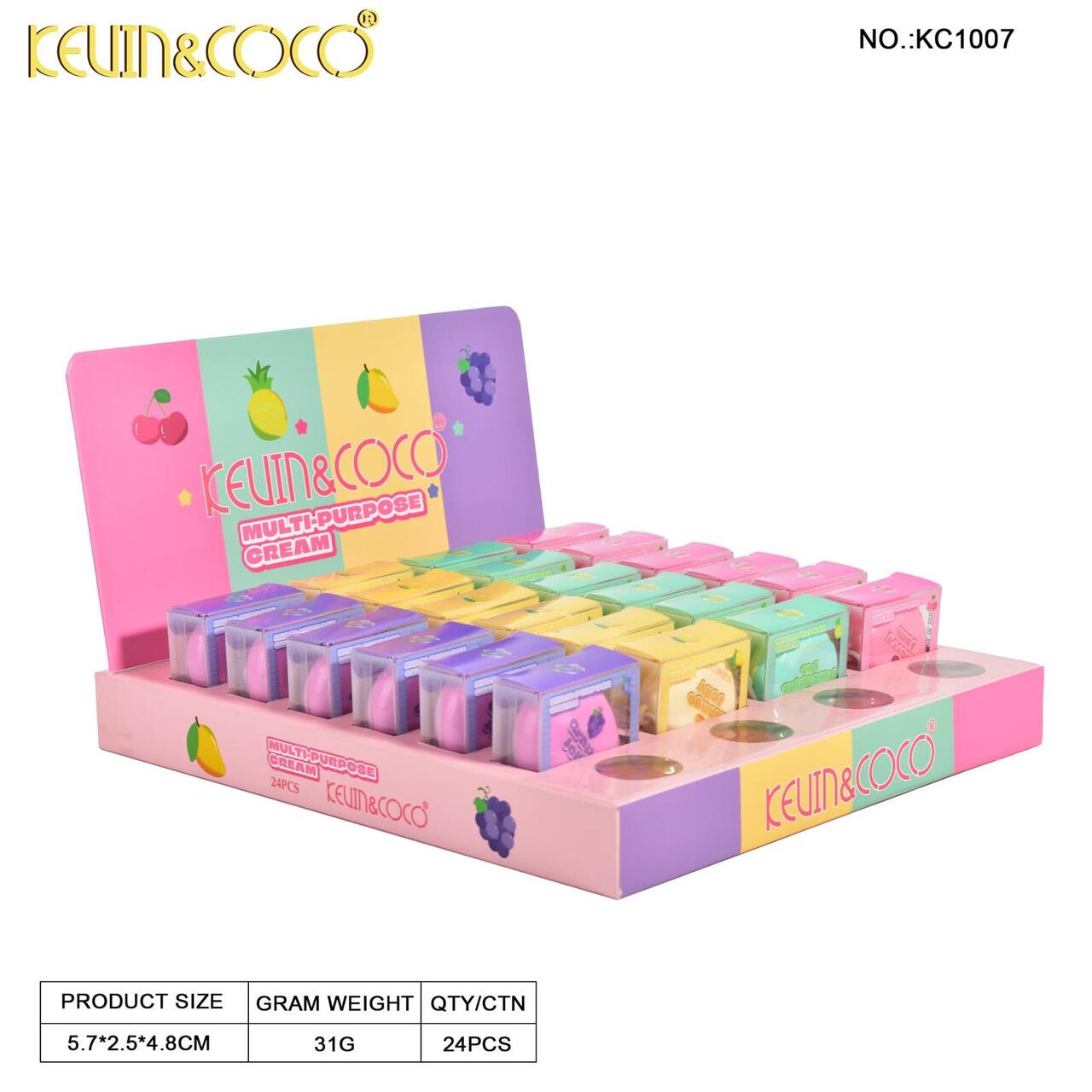 BLUSH & LIP BALM 24PC KC1007 | KEVIN&COCO
