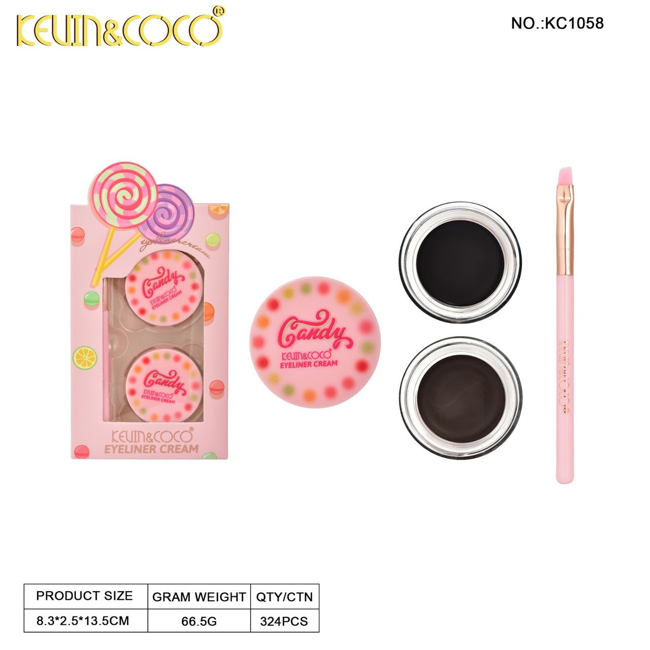 Candy Glow Dream Eyeliner Jelly Duo - Delineador en Crema KC1058 | Kevin & Coco