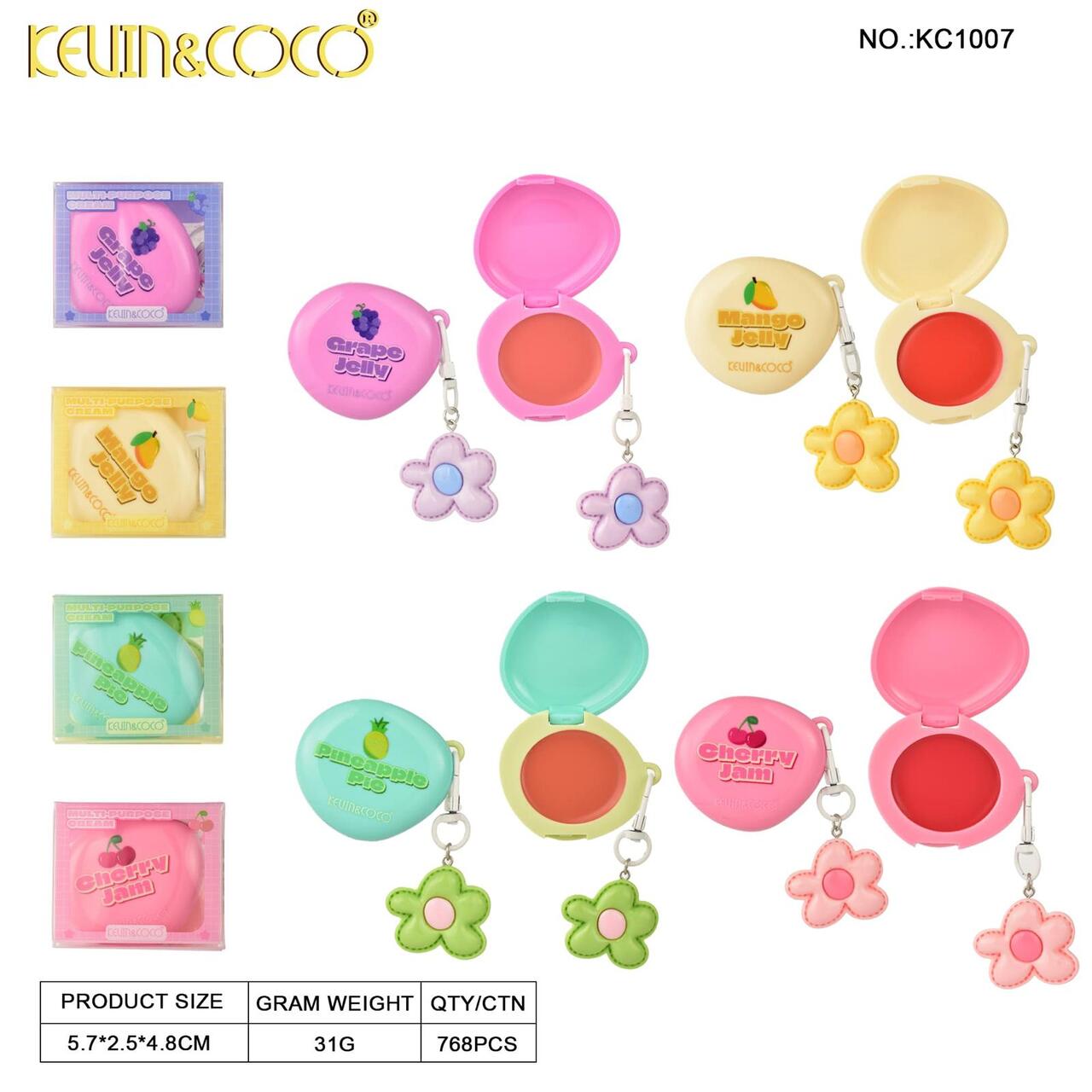 BLUSH & LIP BALM 24PC KC1007 | KEVIN&COCO