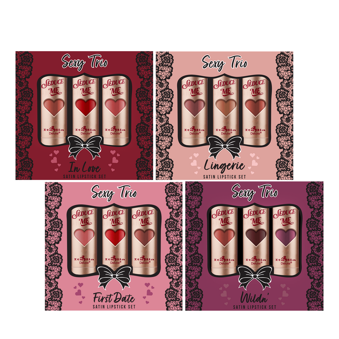 Sexy Trio Satin Lipstick Sets - Kit de Labios | Italia Deluxe