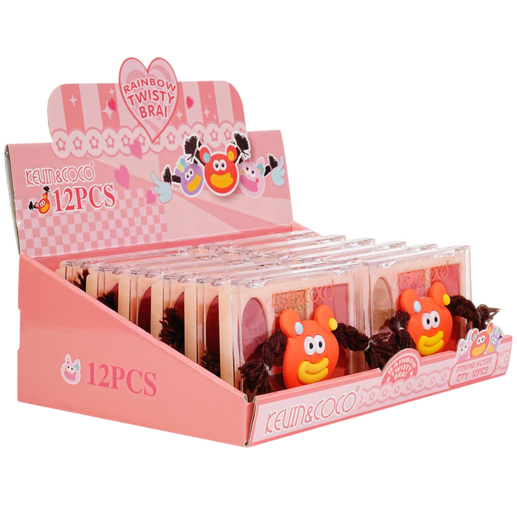 RAINBOW TWISTY BRAI RED DISPLAY  - KEVIN & COCO