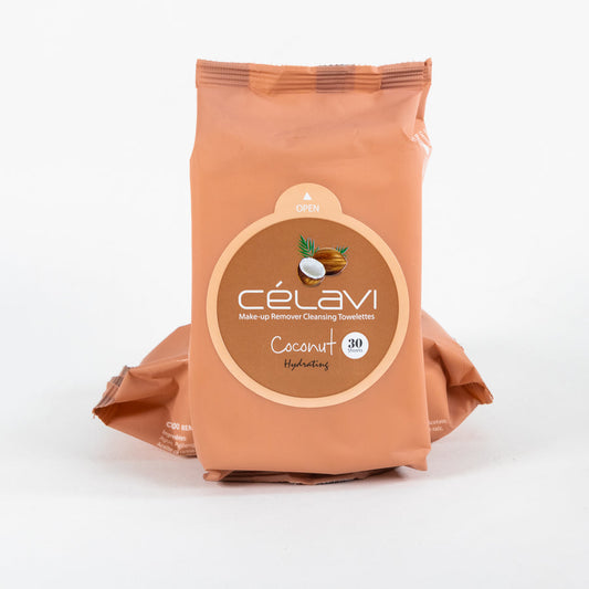 COCONUT CLEANSING WIPES- 6 PC -CELAVI