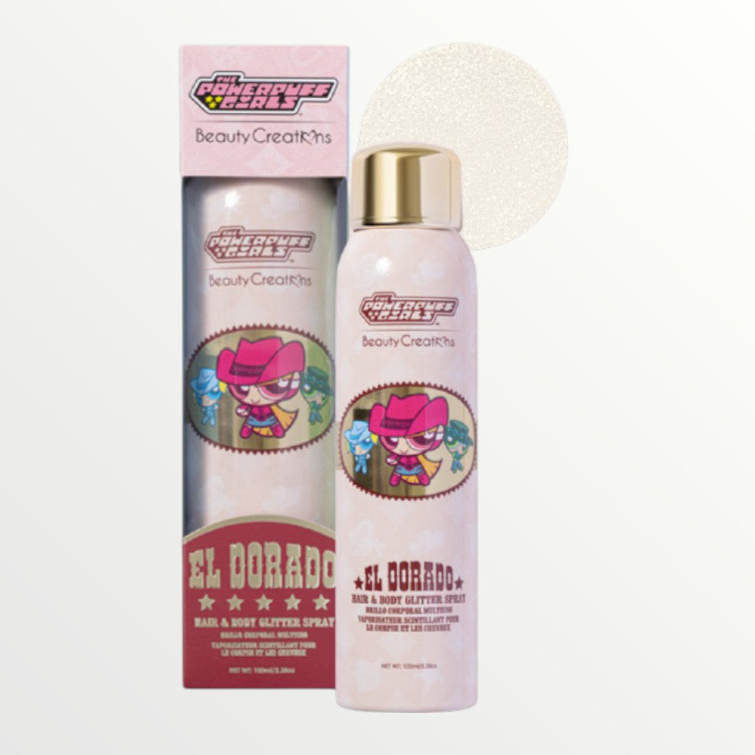 Powerpuff Girls X Beauty Creations - Spray De Glitter Para Cuerpo Y Cabello - El Dorado
