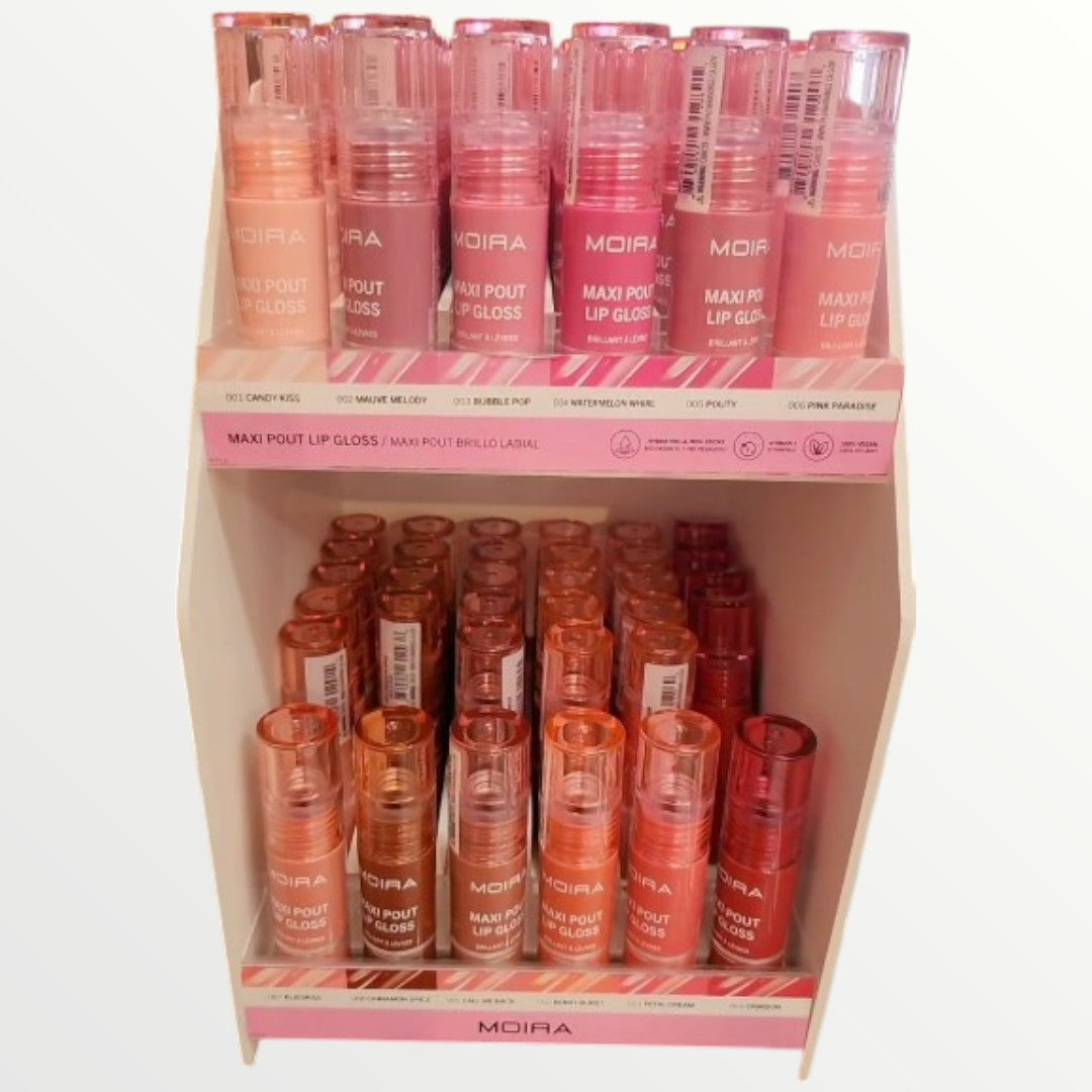 Maxi Pout Lip Gloss Display | MOIRA