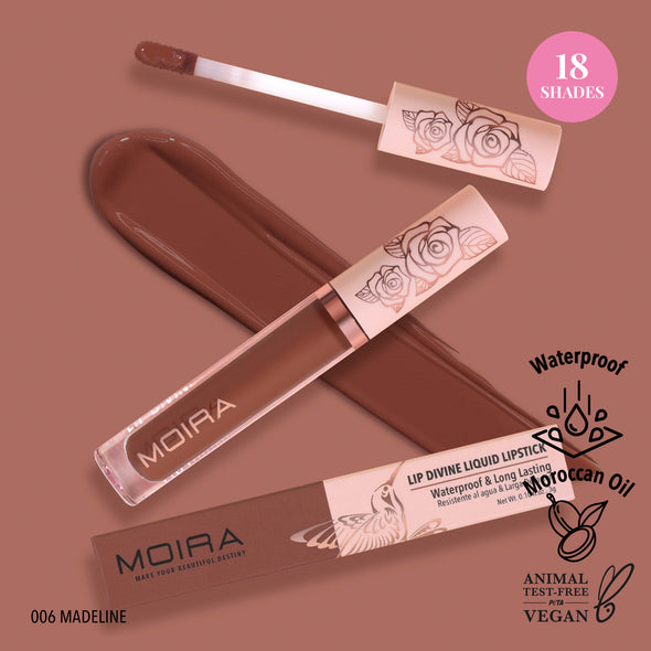 LIP DIVINE LIQUID LIPSTICK (006, MADELINE) -MOIRA - Compra Maquillaje y Artículos de Belleza | Belle Queen Cosmetics