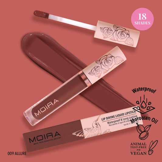 LIP DIVINE LIQUID LIPSTICK (009, ALLURE) -MOIRA - Compra Maquillaje y Artículos de Belleza | Belle Queen Cosmetics