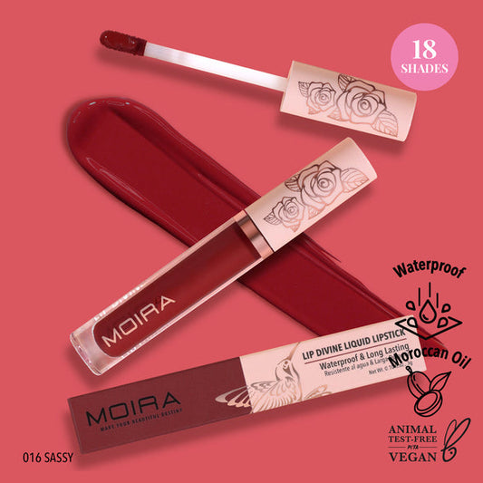 LIP DIVINE LIQUID LIPSTICK (016, SASSY) -MOIRA - Compra Maquillaje y Artículos de Belleza | Belle Queen Cosmetics