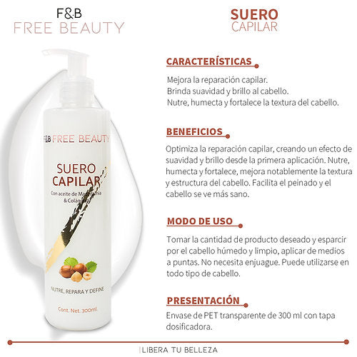 SUERO CAPILAR - FREE AND BEAUTY - Compra Maquillaje y Artículos de Belleza | Belle Queen Cosmetics