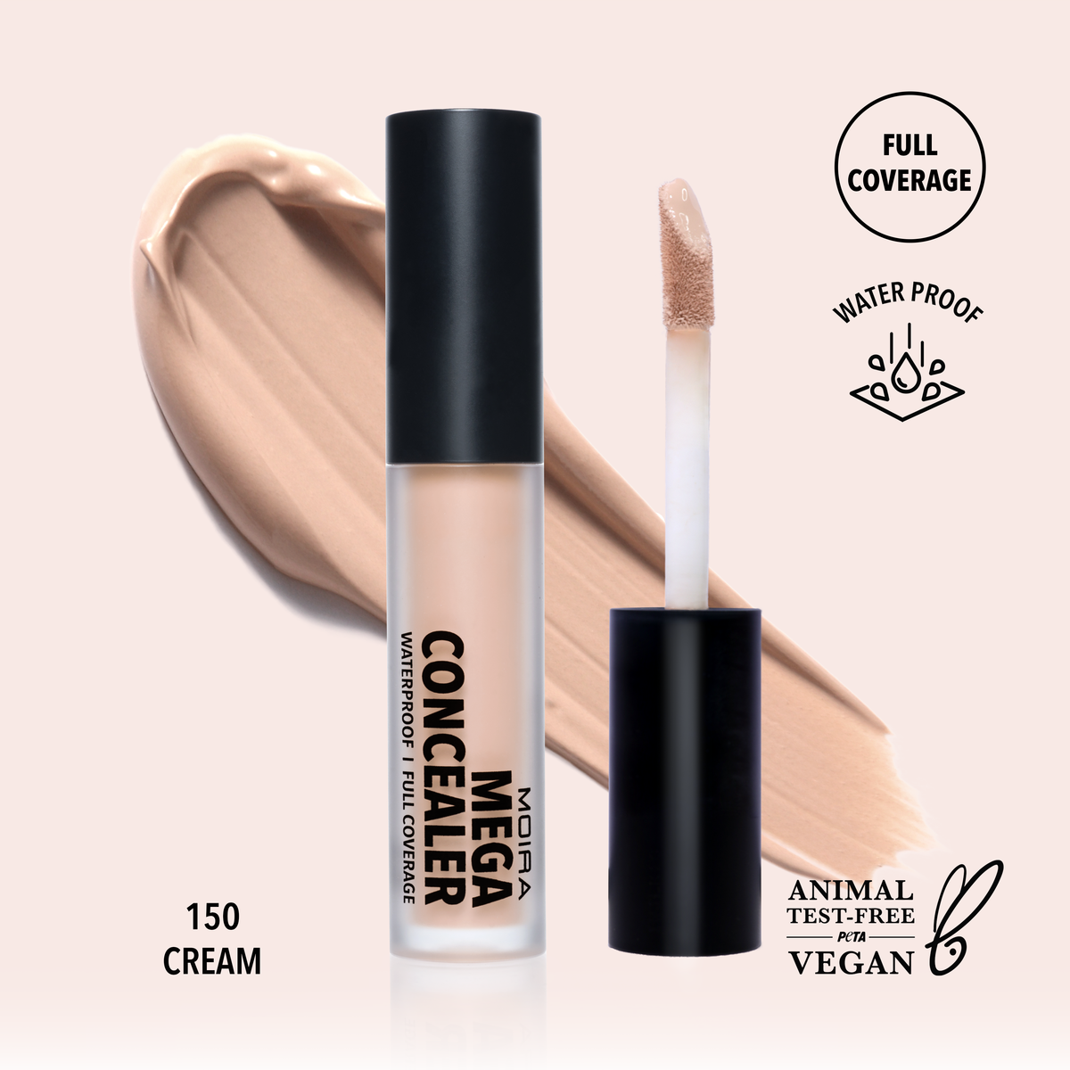 MEGA WATERPROOF CONCEALER (150, CREAM) - Compra Maquillaje y Artículos de Belleza | Belle Queen Cosmetics