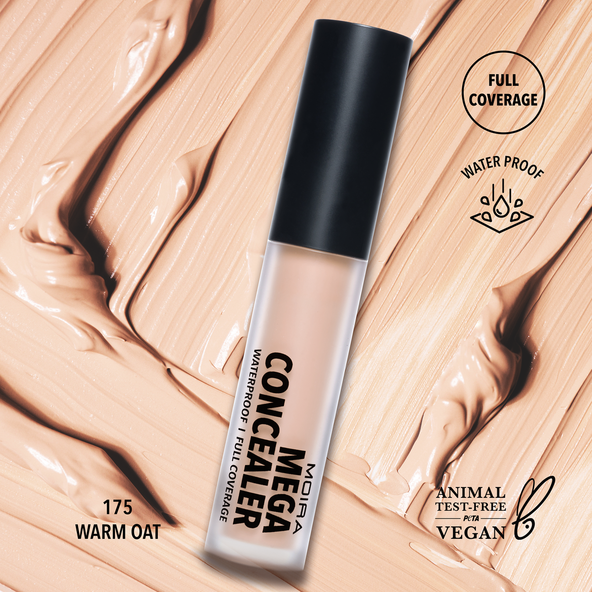 MEGA WATERPROOF CONCEALER (175, WARM OAT)-MOIRA - Compra Maquillaje y Artículos de Belleza | Belle Queen Cosmetics